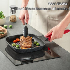 Square Grill Pan 9.45'' Pre-Seasoned Skillet for Grilling, Frying, Sauteing