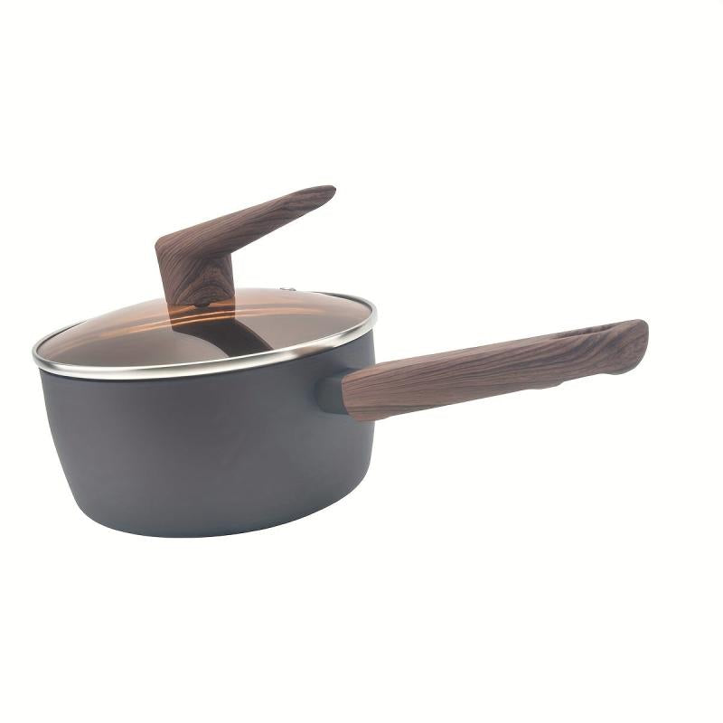Non Stick Yukihira Pan w/ Wooden Handle Ideal for Soup Noodles & More