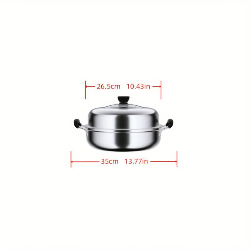 1pc Stockpots Steamer 26 10 43 Inch Soup Pot Stainless Steel Cookware