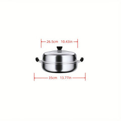 1pc Stockpots Steamer 26 10 43 Inch Soup Pot Stainless Steel Cookware