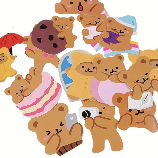 16pcs Bear Cake Toppers Birthday Party Cupcake Decoration