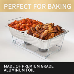 10pcs Disposable Aluminum Pans for Baking Roasting Chafing