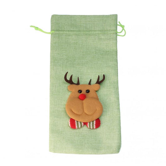 4pcs Christmas Wine Bottle Cover Xmas Party Decor Santa Claus Snowman Elk
