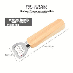 10pcs Wooden Handle Stainless Steel Bottle Opener for Bar Pub Restaurant
