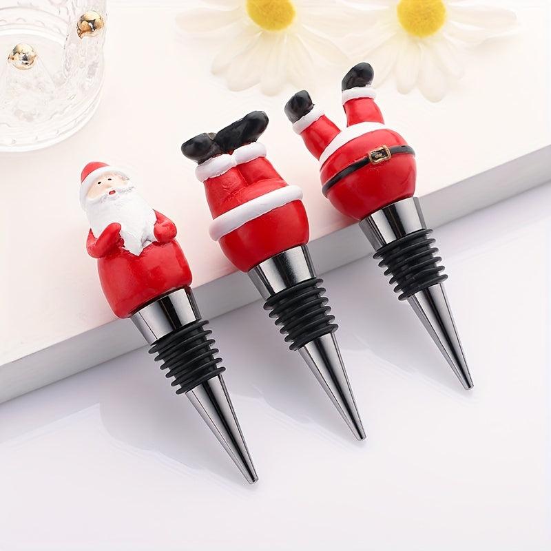 1pc Wine Corks Santa Claus Red Wine Bottle Stopper Christmas Decor