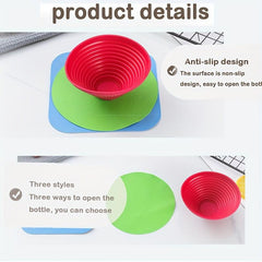 3pcs Anti-slip Rubber Twist Bottle Cap Reusable Can Opener Accessory