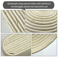 Bread Proofing Basket Round with Liner Cloth Fermentation Natural Rattan Bowl