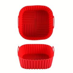 5pcs Silicone Air Fryer Liner 19cm Square BPA-Free Reusable Baking Tray