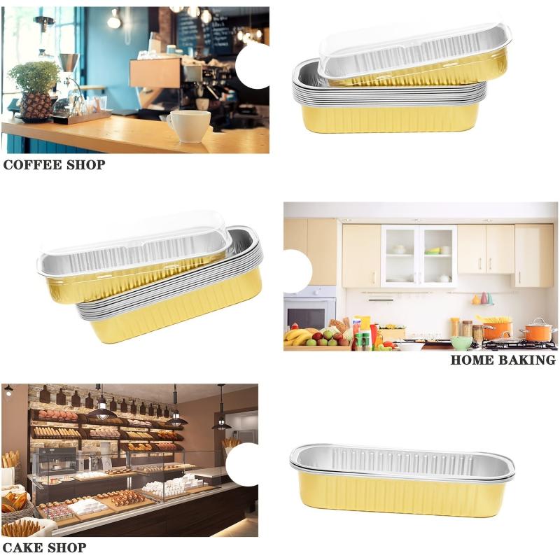 50pcs Disposable Baking Tin Foil Pan With Lid for Mini Brownies Muffins