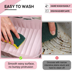 1pc Reusable Silicone Air Fryer Square Liners 4 8QT Easy Cleaning Heat Resistant