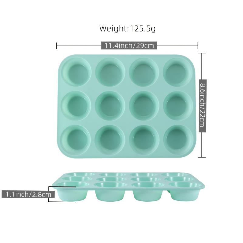 1pc Silicone 12 Muffin Cup Cake Oven Pan