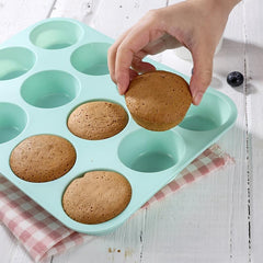 1pc Silicone 12 Muffin Cup Cake Oven Pan
