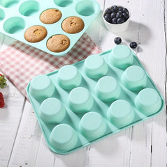 1pc Silicone 12 Muffin Cup Cake Oven Pan