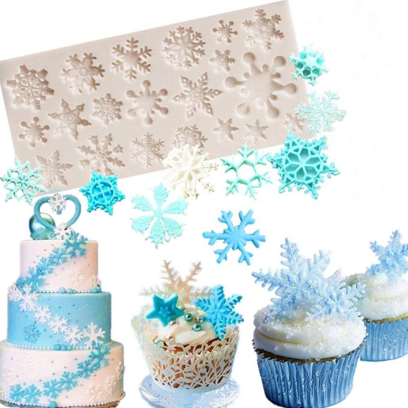 Snowflake Fondant Silicone Mold Christmas Cake Topper Decoration