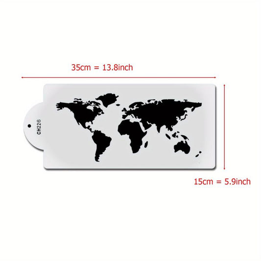 Map Shape Cake Stencil 14 X 35cm Cake Decorating Stencils Mold