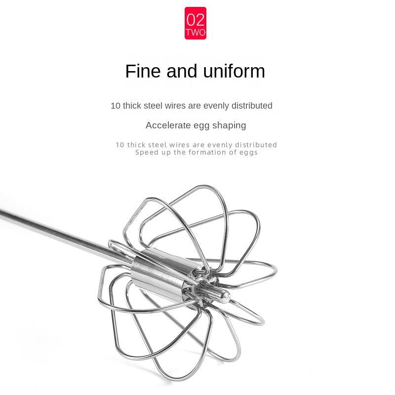Stainless Steel Egg Beater Rotary Egg Blender Baking Tools