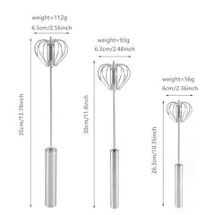 Stainless Steel Egg Beater Rotary Egg Blender Baking Tools