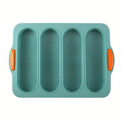 Silicone Baguette Baking Mold 4 Cavities Non Stick French Bread Pan