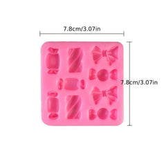 Silicone Baking Mold for Chocolate Flap with Nine Candy Shapes