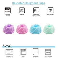 12pcs Silicone Bundt Cake Mold Non Stick Mini Fluted Cake Cups