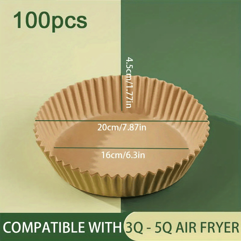 Air Fryer Disposable Paper Liner, Non-Stick Baking Paper, 12.7-20
