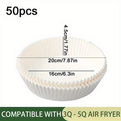 Air Fryer Disposable Paper Liner, Non-Stick Baking Paper, 12.7-20