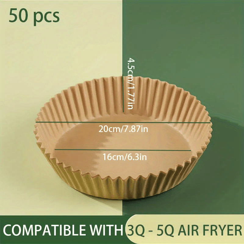 Air Fryer Disposable Paper Liner, Non-Stick Baking Paper, 12.7-20