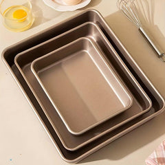 Rectangular Baking Pan Carbon Steel Cake Pizza Pan Golden Baking Pan