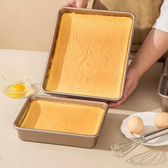Rectangular Baking Pan Carbon Steel Cake Pizza Pan Golden Baking Pan