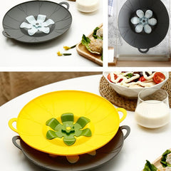 Silicone Spill Stopper Lid Cover for Pans and Pots, Anti-Spill Lid