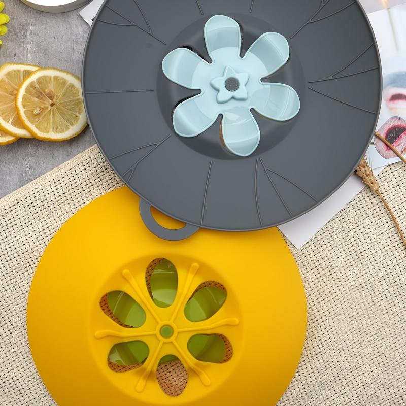 Silicone Spill Stopper Lid Cover for Pans and Pots, Anti-Spill Lid