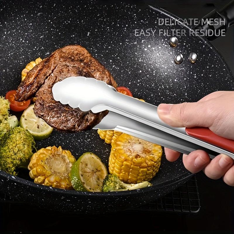 3 PCS Stainless Steel Kitchen Cooking Tongs Good Grip Tongs