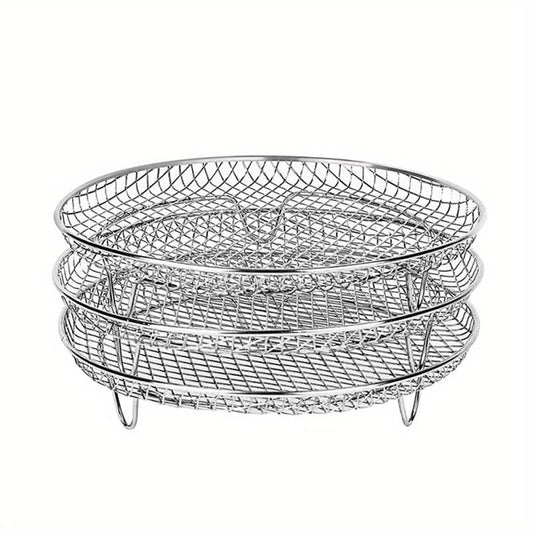 3 Tier Air Fryer Rack 304 Stainless Steel Stackable Dehydrator Racks