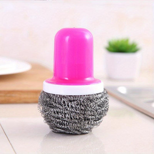 Stainless Steel Dishwashing Brush with Handle for Easy Kitchen Cleaning