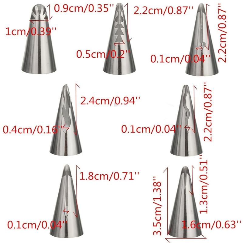 7pcs Pleated Skirt Tube Nozzle Set for Pastry Baking