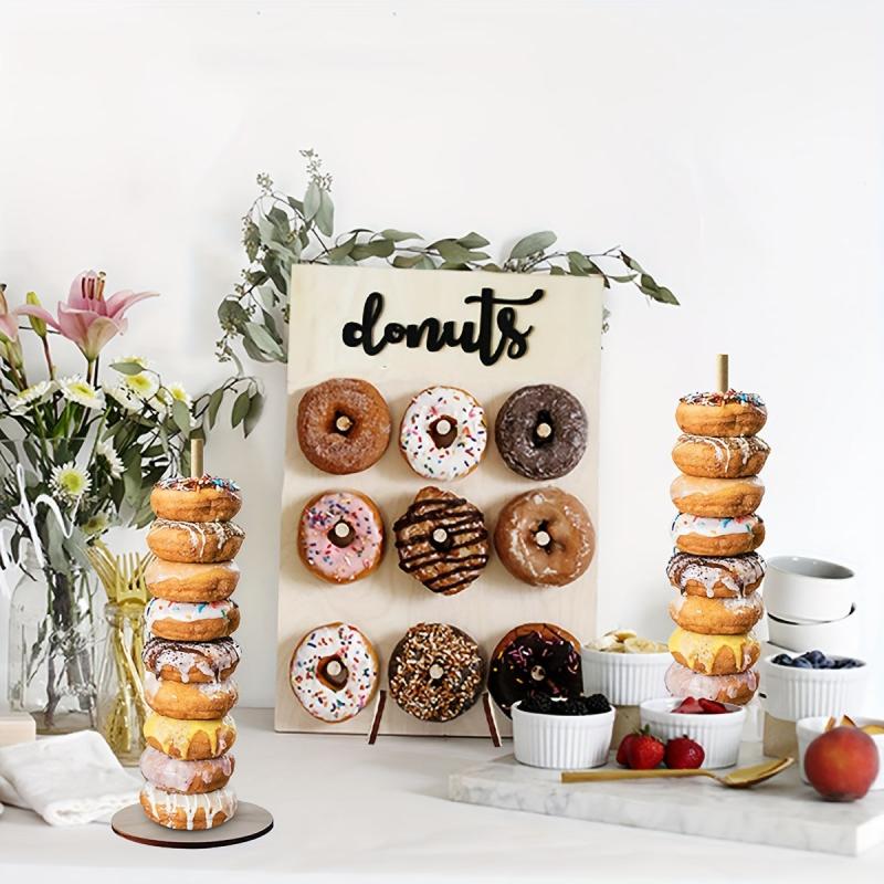DIY Wooden Donut Wall Table Display Stand Wedding Decoration Party Decor