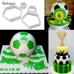 4pcs Cake Mold Plastic Cookie Mold Hexagon Football Shape Cake Mold