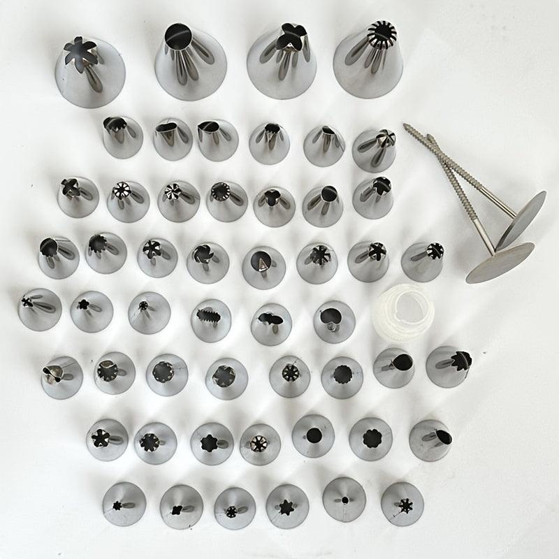 55pcs Cake Decorating Tip Set Piping Tips With Storage Box Baking Supplies