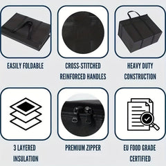 Foldable Reusable Insulation Meal Bag Large Capacity Lunch Box Bag