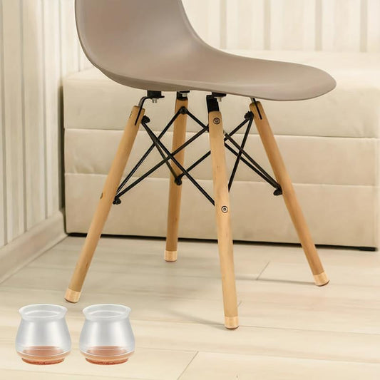16 Pcs Chair Leg Floor Protectors PVC Felt Clear Furniture Pads Chair Leg Covers