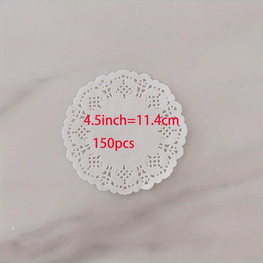 150pcs Round Lace Doilies for Food Cake Crafts