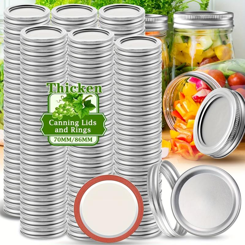 48pcs Wide Mouth Canning Lids & Rings Set Seal Leak Proof Regular Mason Jars