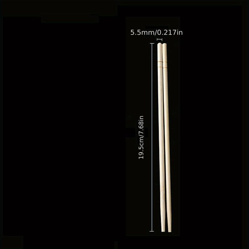 100 Pairs Natural Wooden Disposable Chopsticks Safe for Home and Restaurant Use