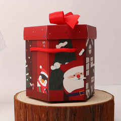 1pc Christmas Treat Boxes 3D Xmas Goodie Boxes Christmas Holiday Party Favor