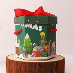 1pc Christmas Treat Boxes 3D Xmas Goodie Boxes Christmas Holiday Party Favor