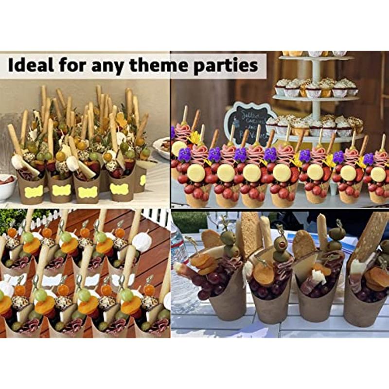 50pcs Paper Cup French Fries Holder Charcuterie Cupcake Container DIY Baking