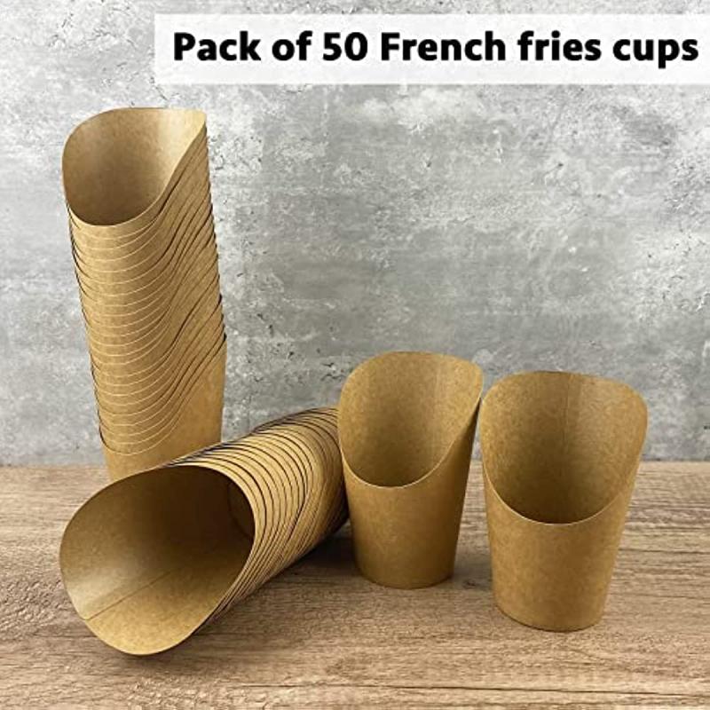 50pcs Paper Cup French Fries Holder Charcuterie Cupcake Container DIY Baking