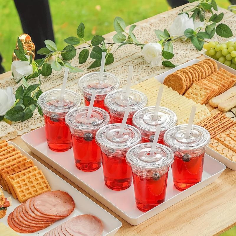50pcs BPA-Free Clear Plastic Cups For Beverages, 16 oz Disposable