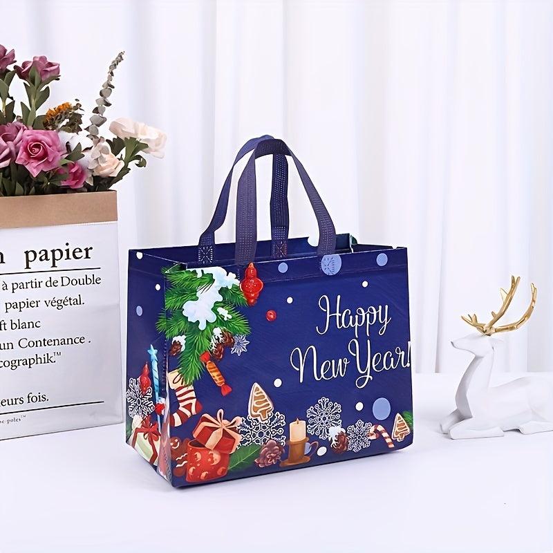 4PCS Christmas Gift Bags Christmas Tote Bags With Handles Christmas Treat Bags
