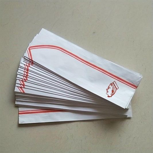 10 Pcs Disposable Chef Hats Red Edged Short Paper Boat Hats
